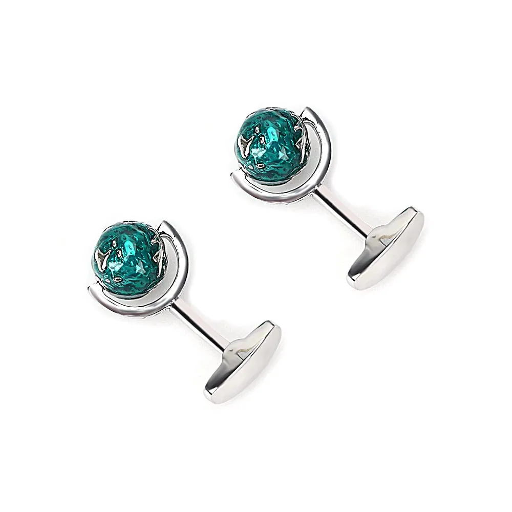 Luxury High Grade Green Earth Swank Cufflinks