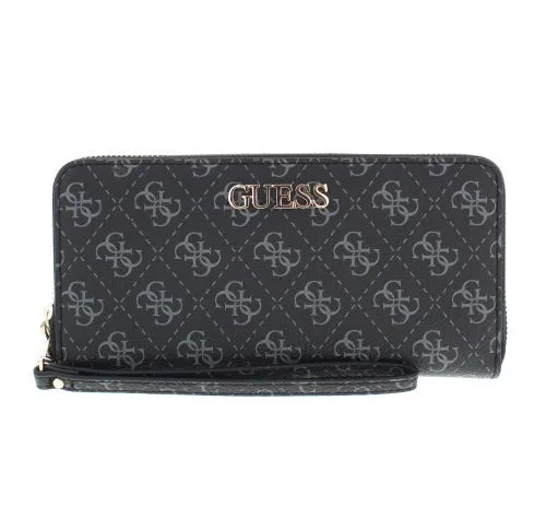 MACI SLG LARGE ZIP AROUND GUESS PRINT COAL - -