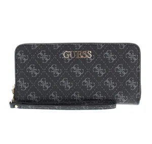 MACI SLG LARGE ZIP AROUND GUESS PRINT COAL - -