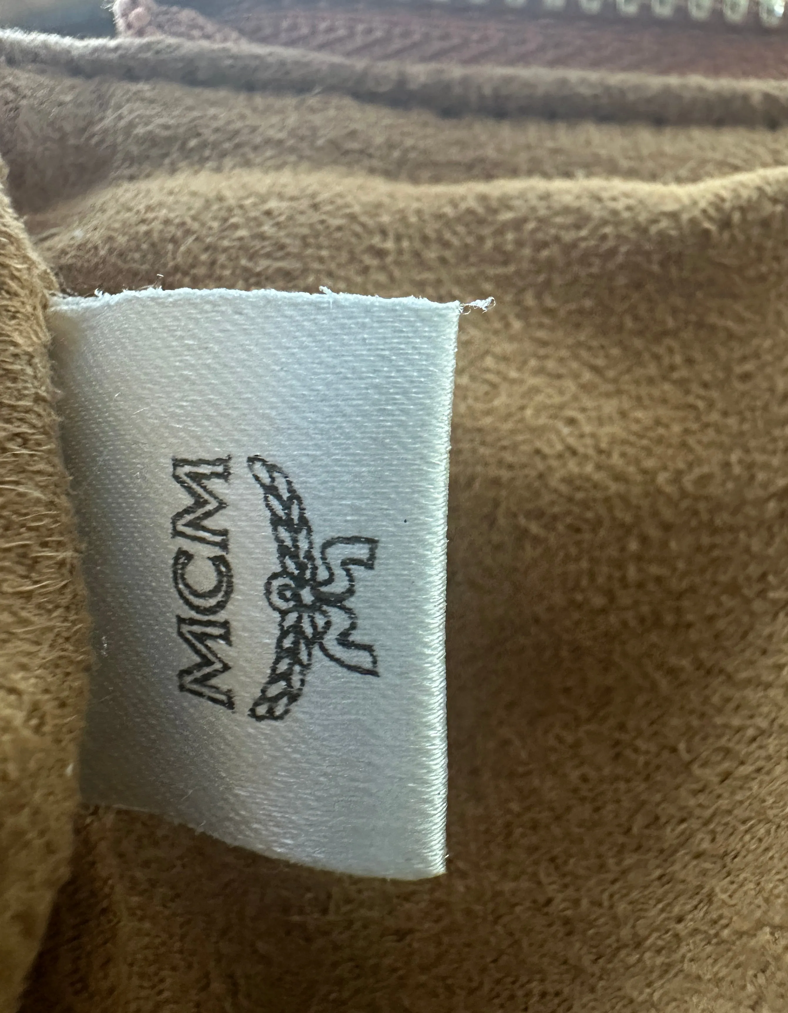 MCM Tan Visetos Monogram Pouch Bag