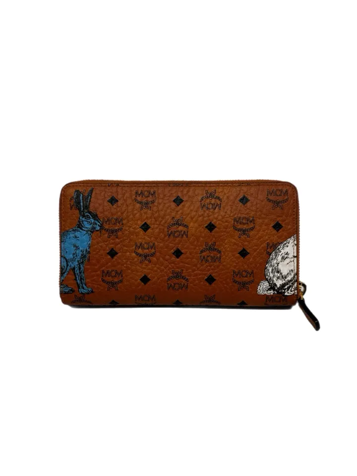 MCM Visetos Rabbit Zip Around Wallet
