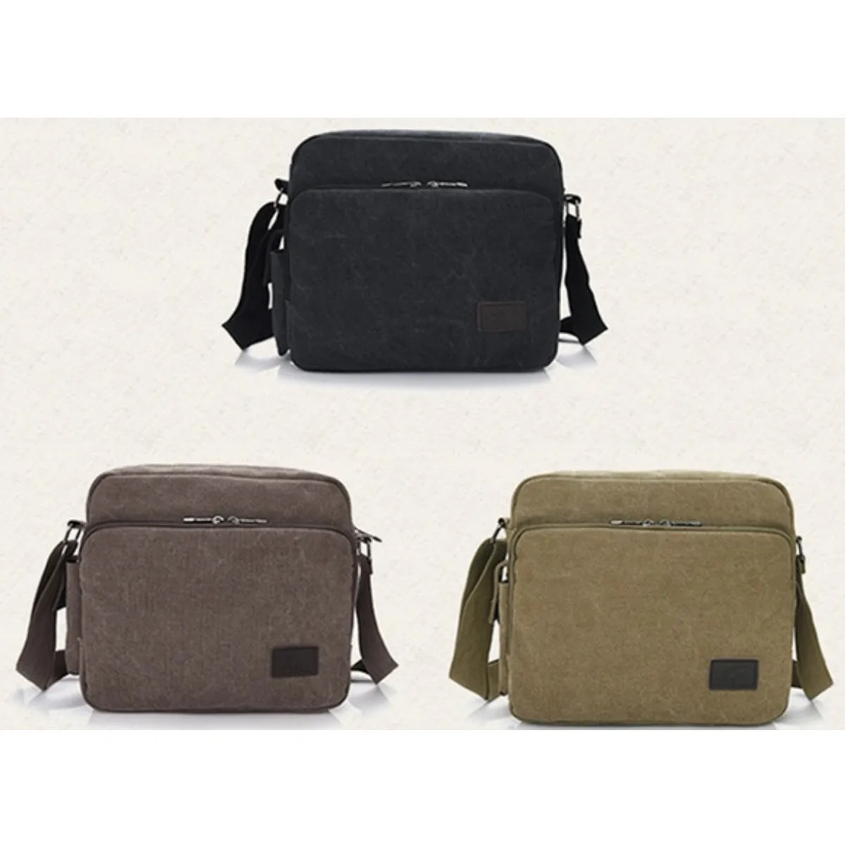 Mens Messenger Bag Canvas Shoulder Bag for Women Multi-pocket Travel Purses Satchel Work Handbag Crossbody Bag