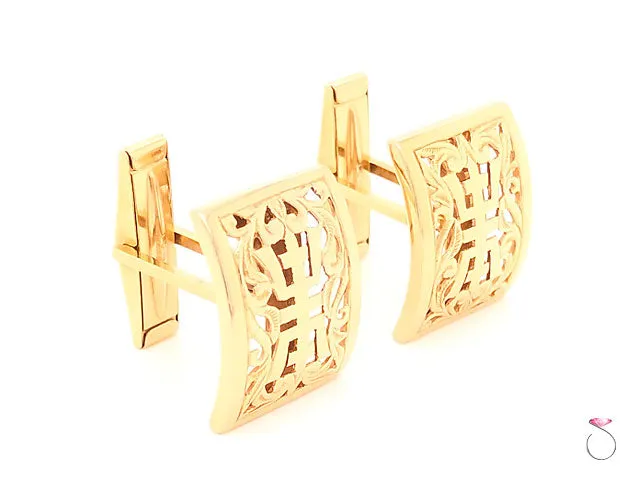 Ming's Hawaii Longevity Cufflinks In 14K Yellow Gold