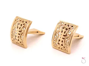 Ming's Hawaii Longevity Cufflinks In 14K Yellow Gold