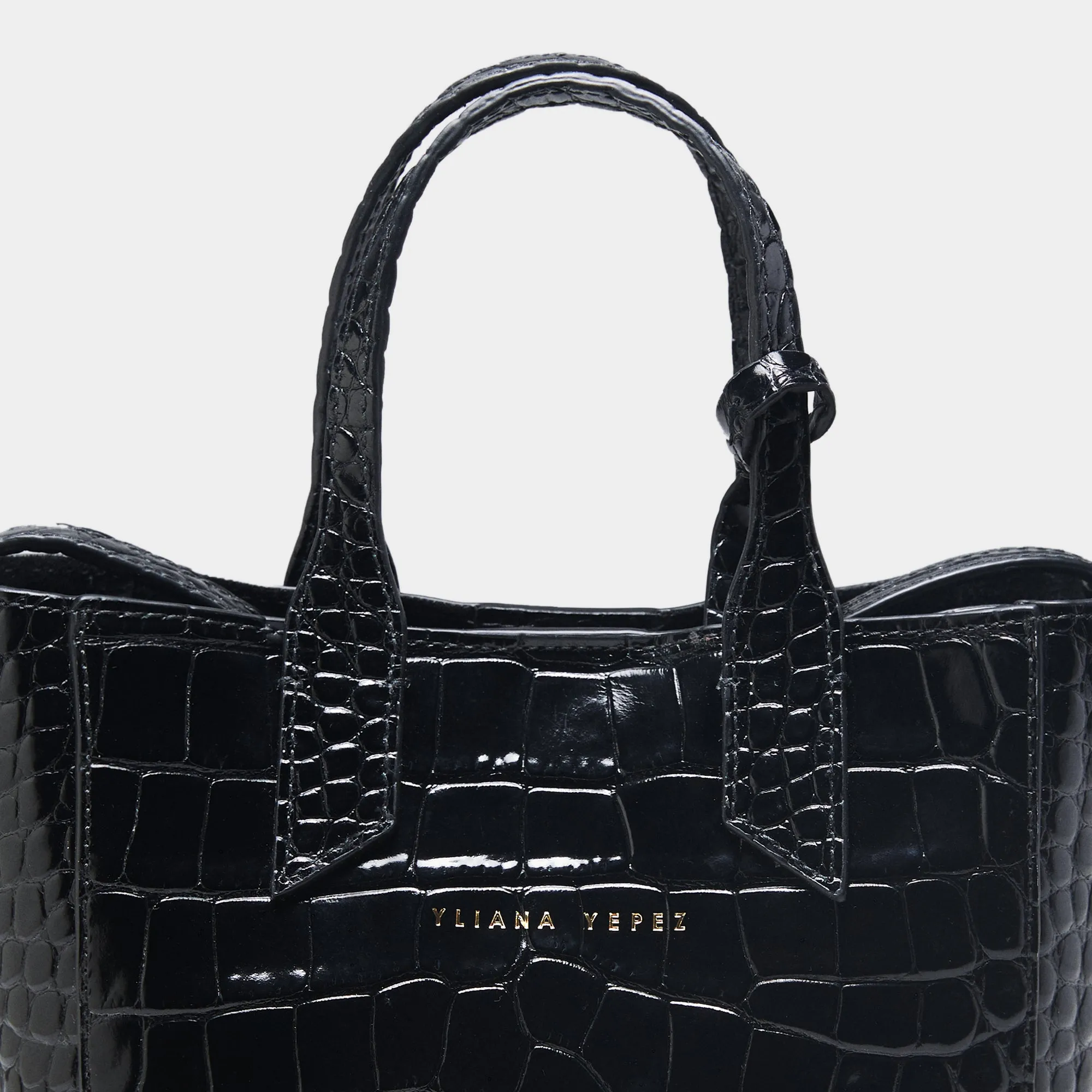 Mini Sarah croc black