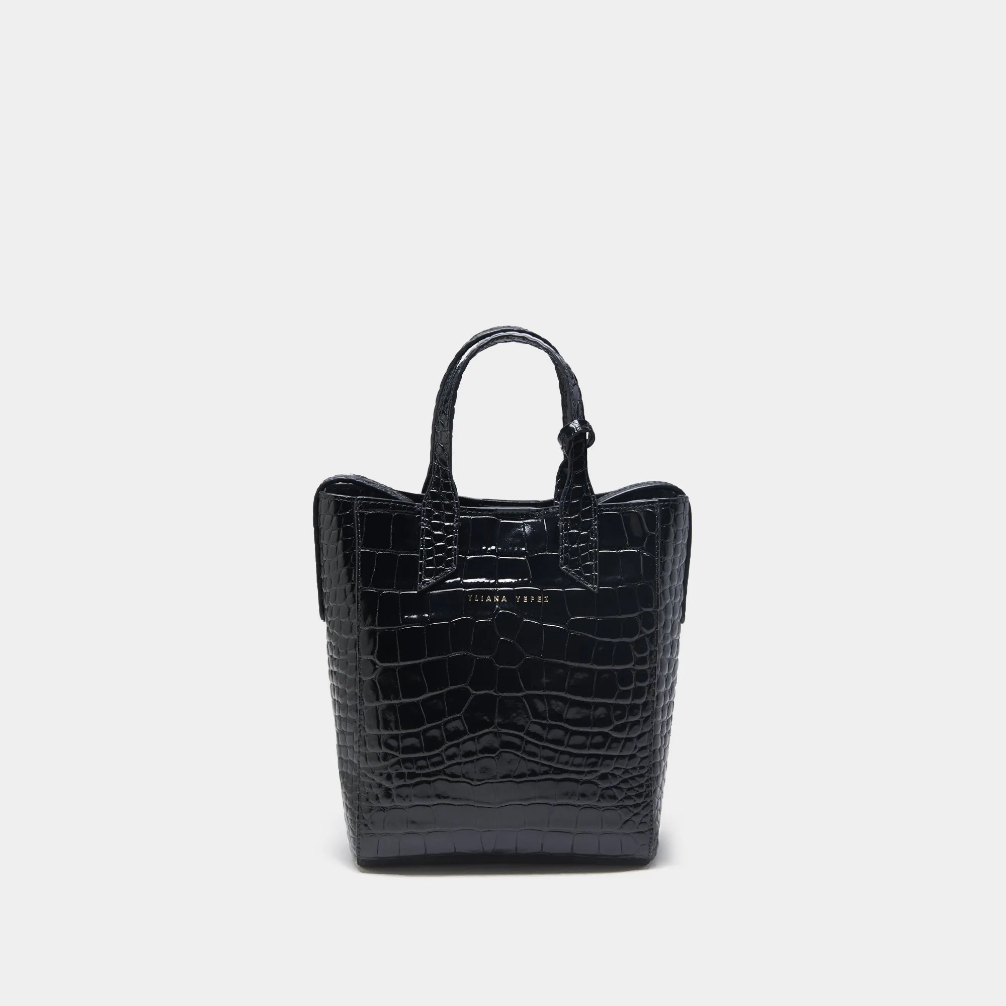 Mini Sarah croc black