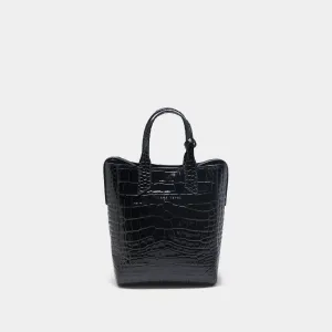 Mini Sarah croc black