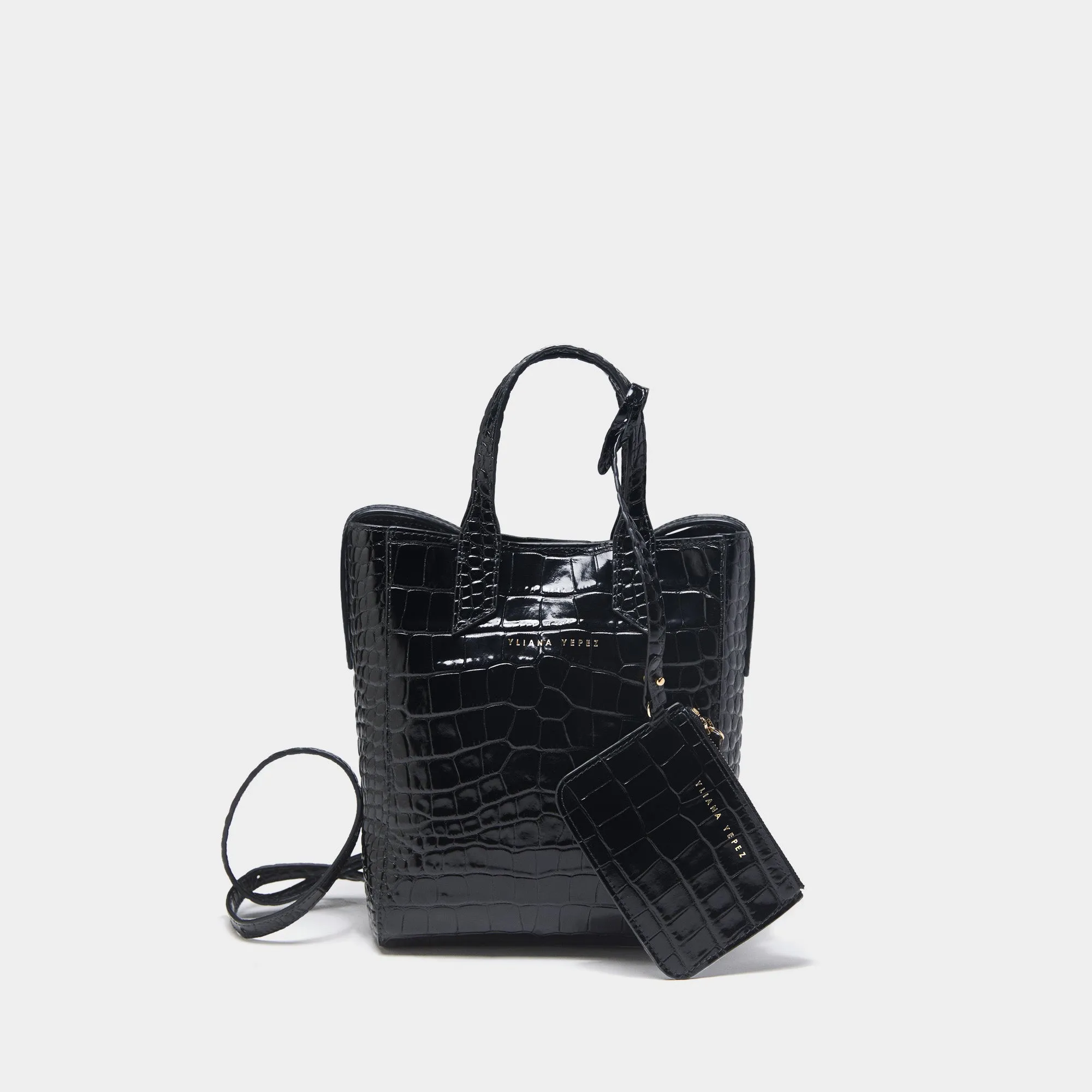 Mini Sarah croc black