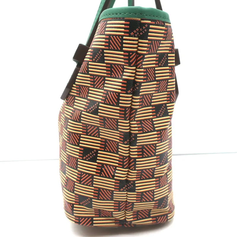 Moreau x Wunderkind Mini Saint Tropez Tote Bag Brown Printed Coated Canvas NEW
