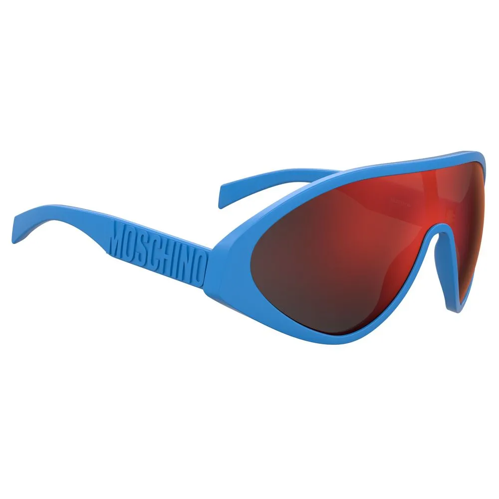 MOSCHINO MOS157SPJPJ9U Unisex Blue Sunglasses Resin Mirrored Shield Eyeglasses