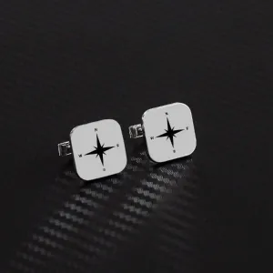 North Star Compass Cufflinks Groomsmen Gift Male Jewelry