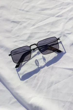 Nose Bridge Angular Rectangle Aviator Sunglasses