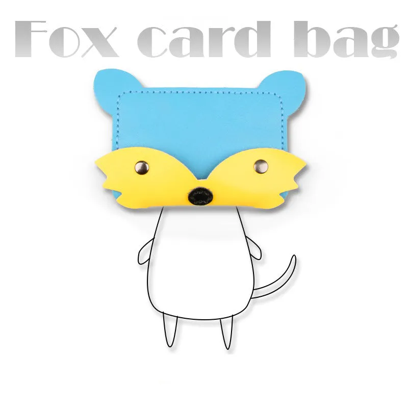 Orange Leather Card Holder Kit DIY Leather Fox Coin Wallets Kit DIY Eco Leather Project DIY Leather Kit