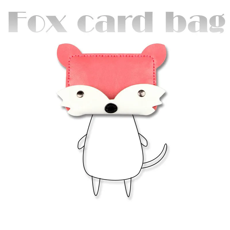 Orange Leather Card Holder Kit DIY Leather Fox Coin Wallets Kit DIY Eco Leather Project DIY Leather Kit