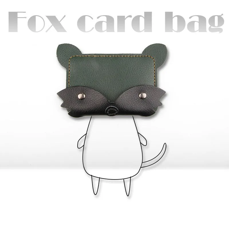 Orange Leather Card Holder Kit DIY Leather Fox Coin Wallets Kit DIY Eco Leather Project DIY Leather Kit