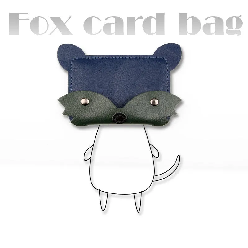 Orange Leather Card Holder Kit DIY Leather Fox Coin Wallets Kit DIY Eco Leather Project DIY Leather Kit