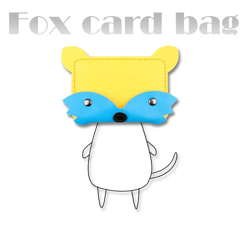 Orange Leather Card Holder Kit DIY Leather Fox Coin Wallets Kit DIY Eco Leather Project DIY Leather Kit