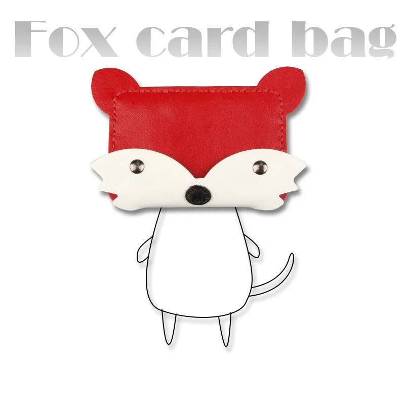 Orange Leather Card Holder Kit DIY Leather Fox Coin Wallets Kit DIY Eco Leather Project DIY Leather Kit