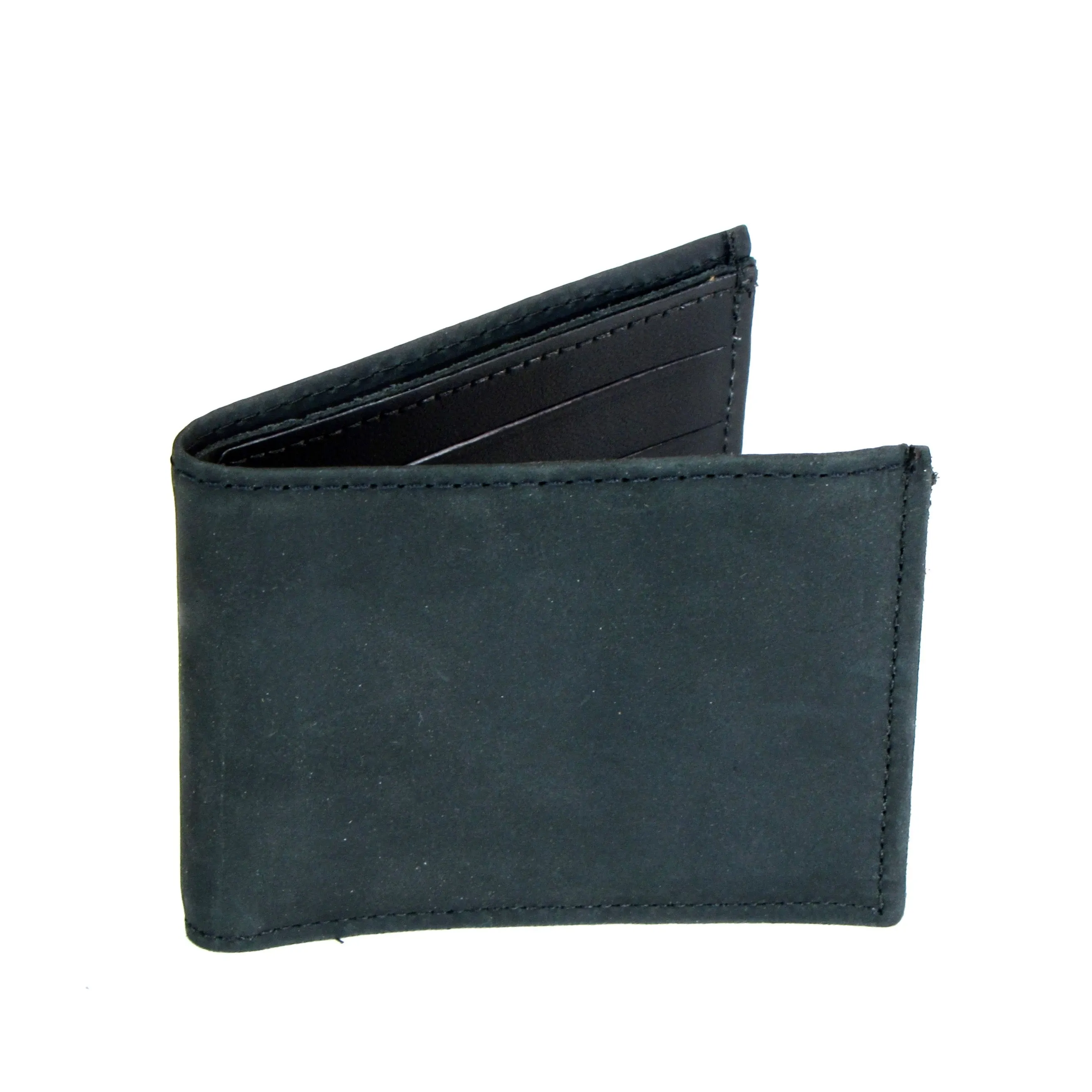 OT330-23  Oil Tanned Slim Billfold- Plain Black