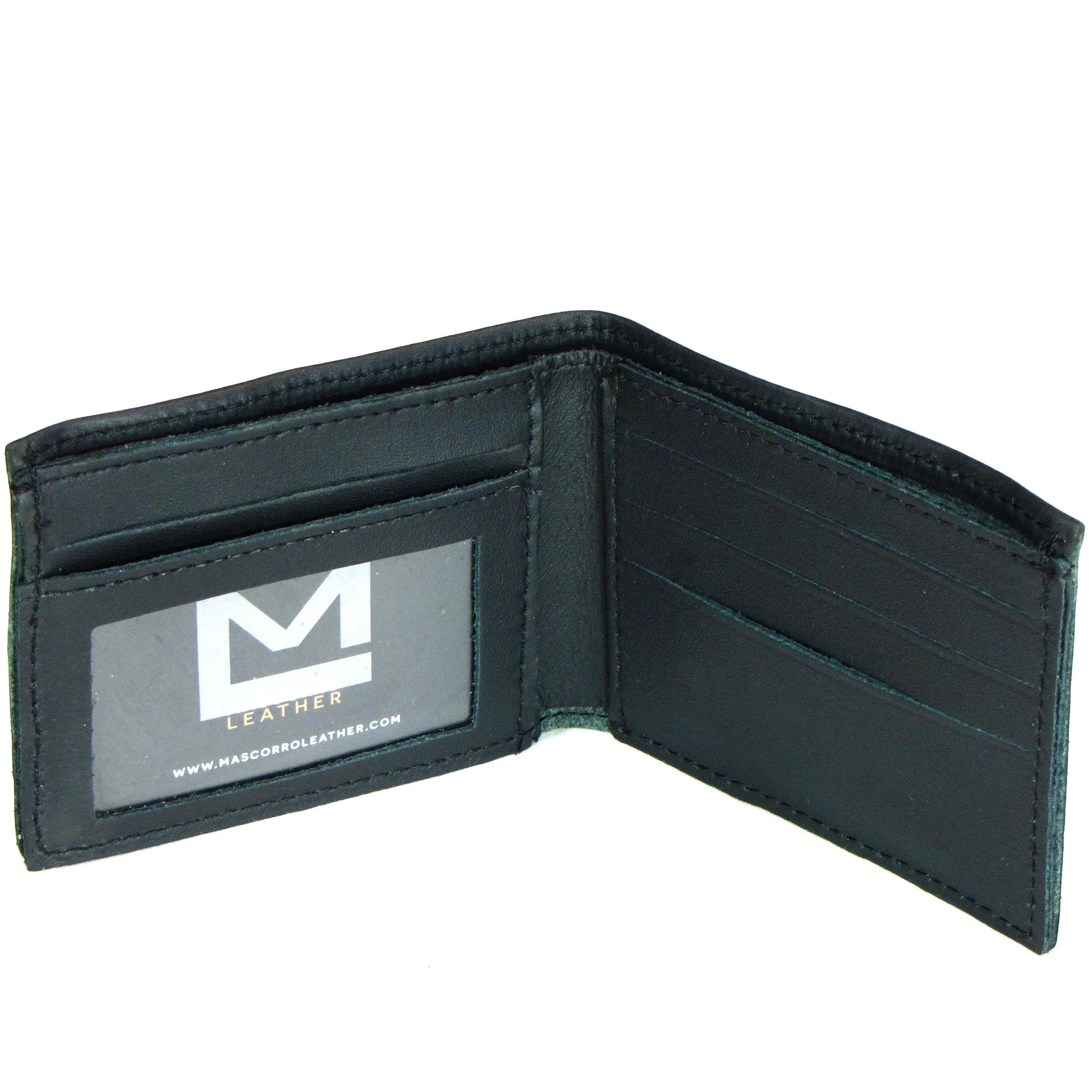 OT330-23  Oil Tanned Slim Billfold- Plain Black