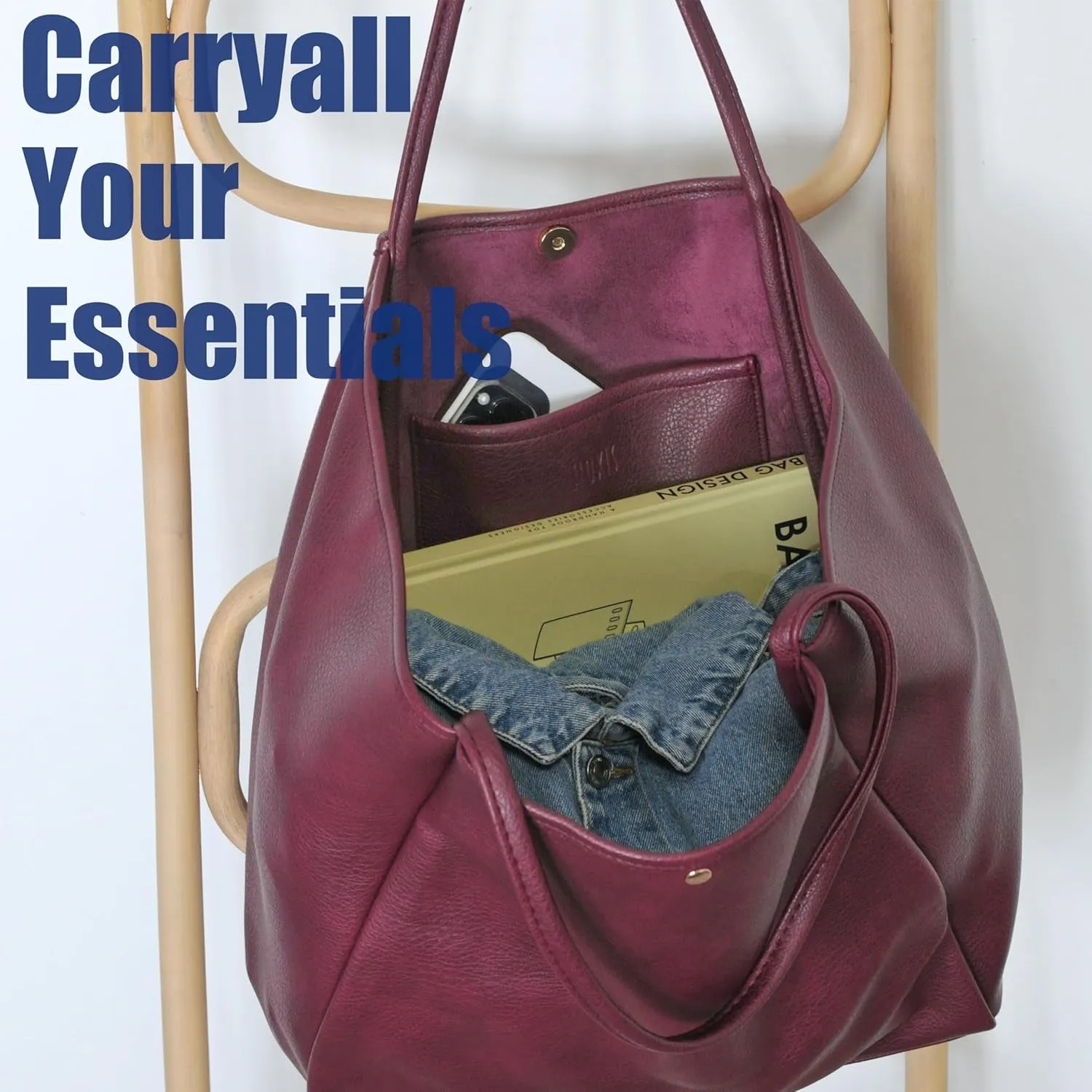 Oversize Pu Leather Handbag for Women , Weekender Travel Bag