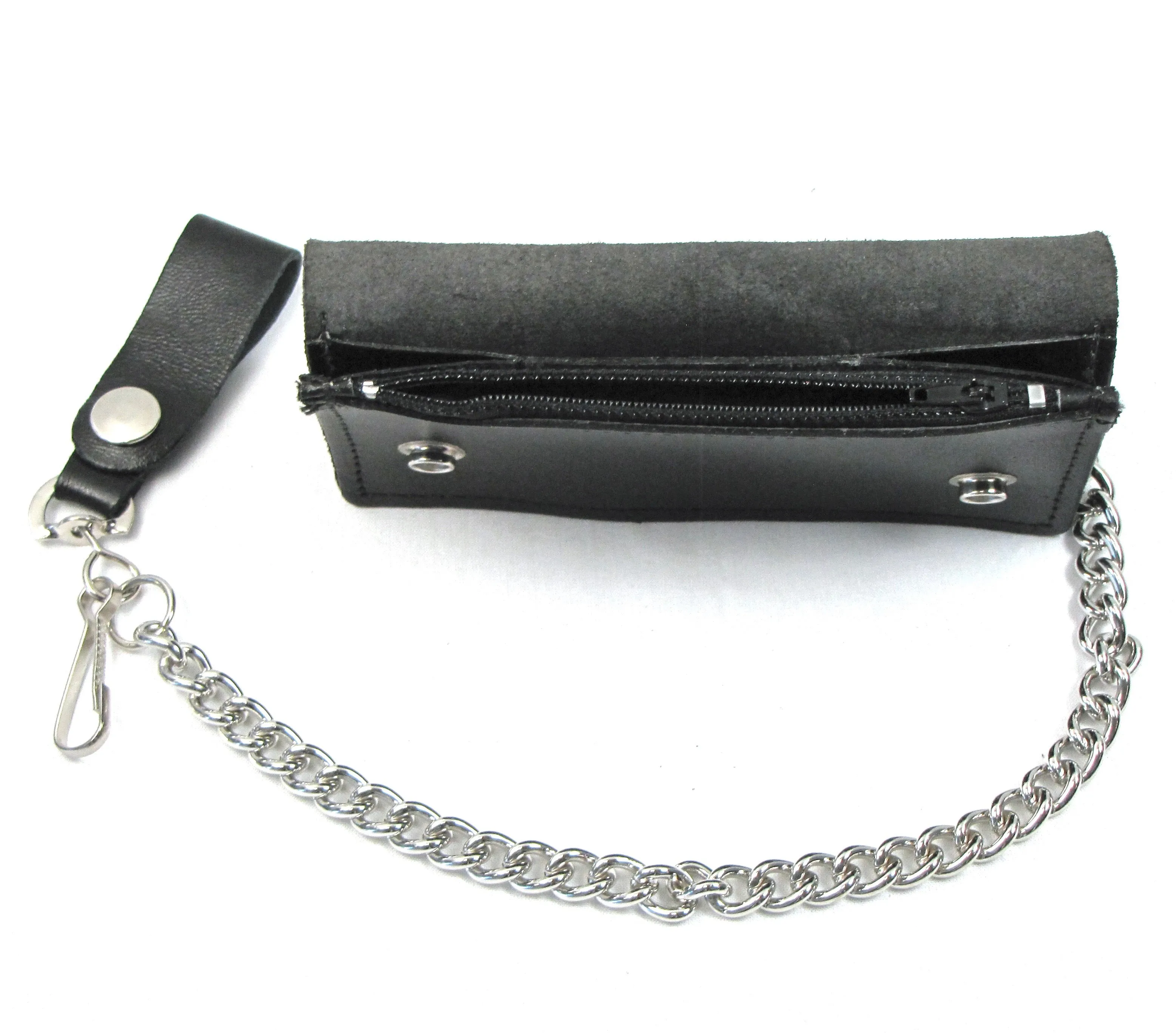 PB402-41C  6" Biker Wallet w/ Antique Leather Patch- Eagle