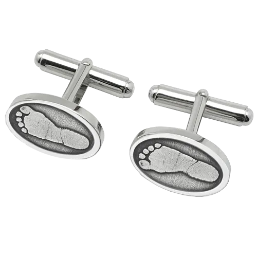 Personalized Cuff Links with Footprints