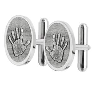 Personalized Cuff Links with Handprint