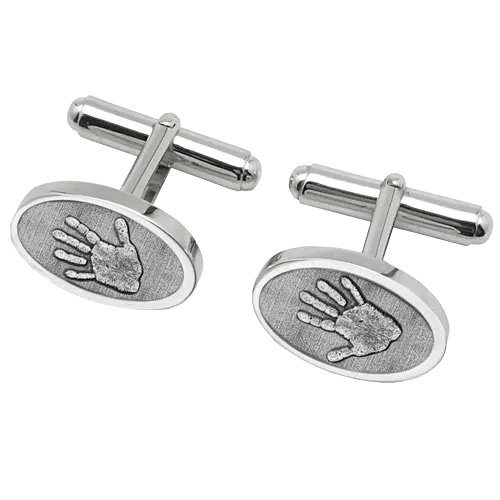 Personalized Cuff Links with Handprint
