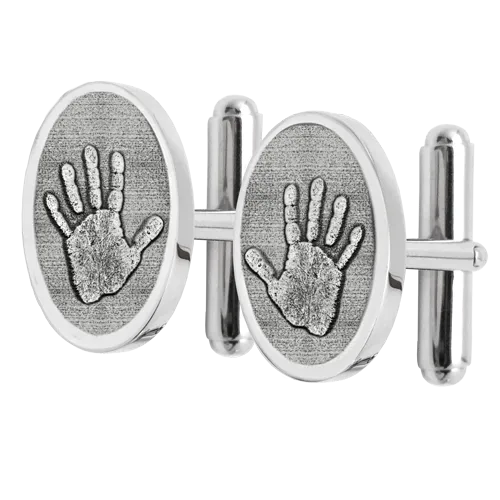 Personalized Cuff Links with Handprint