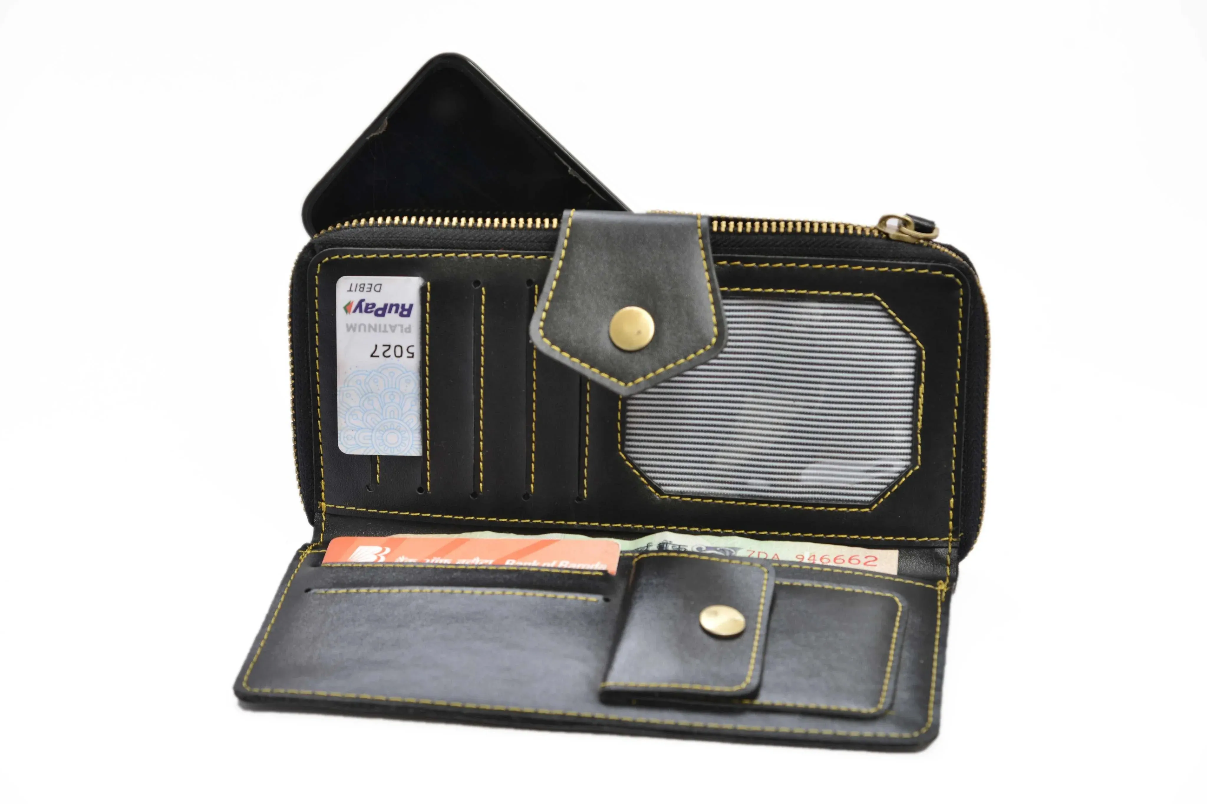 Personalized Zip-around Lady Wallet - Black
