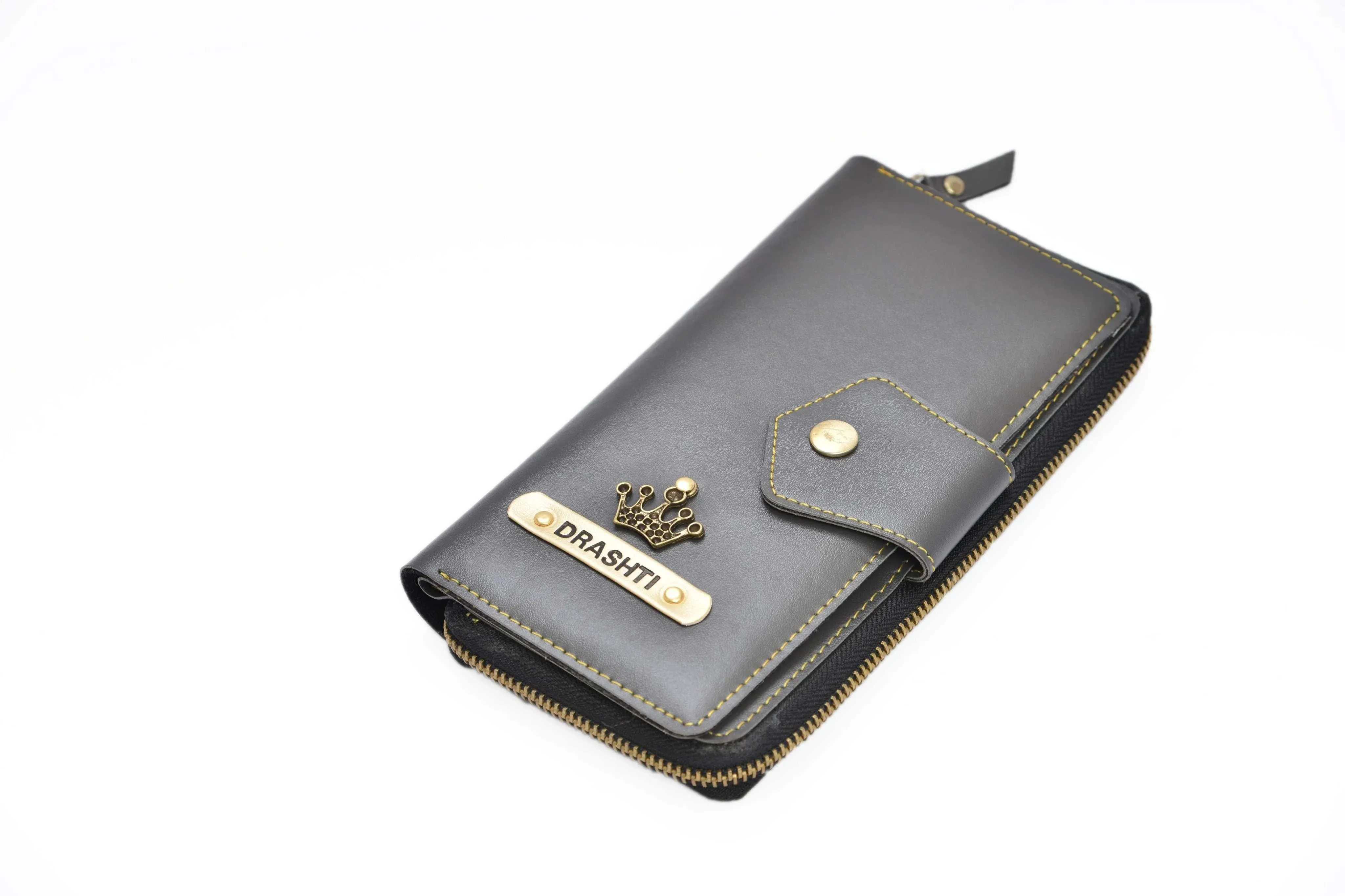 Personalized Zip-around Lady Wallet - Grey