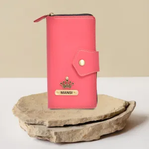 Personalized Zip-around Lady Wallet - Pink