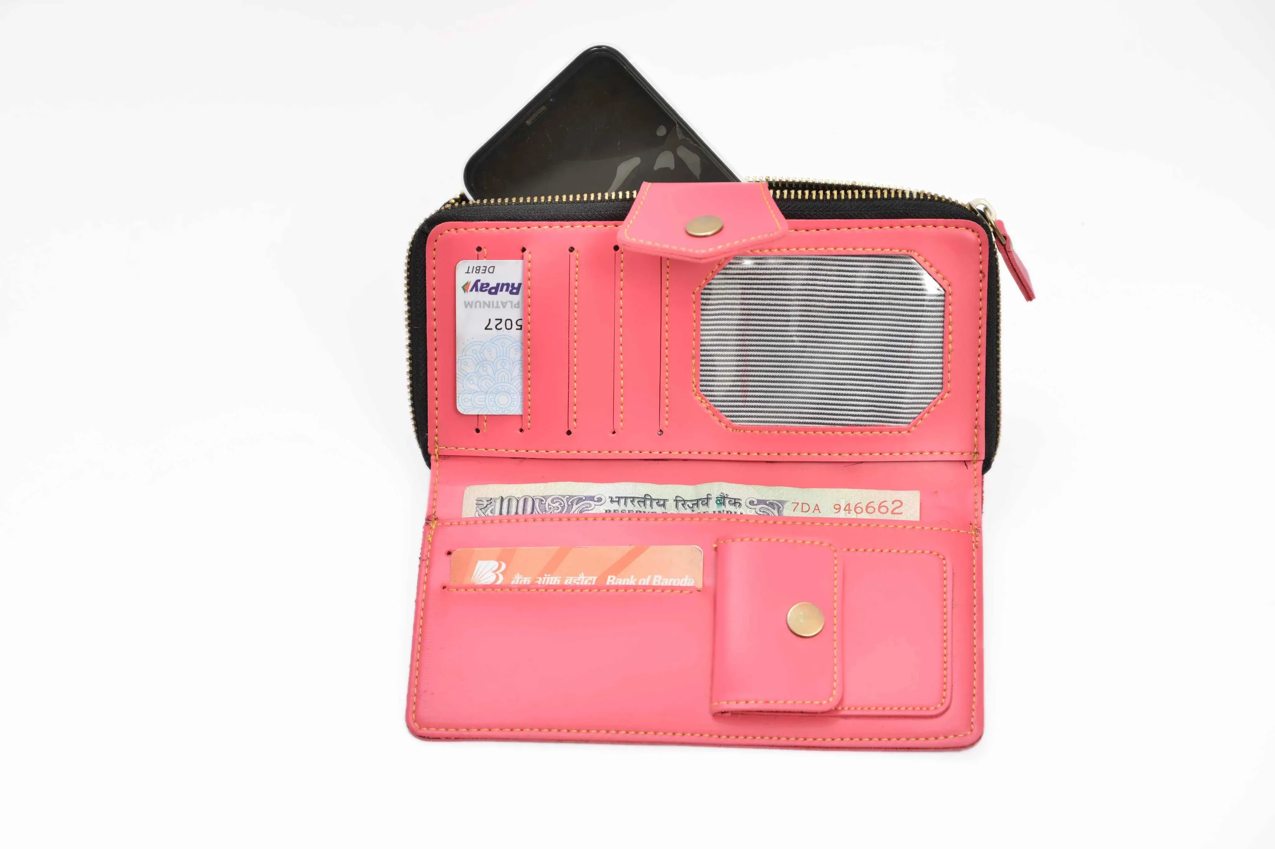 Personalized Zip-around Lady Wallet - Pink