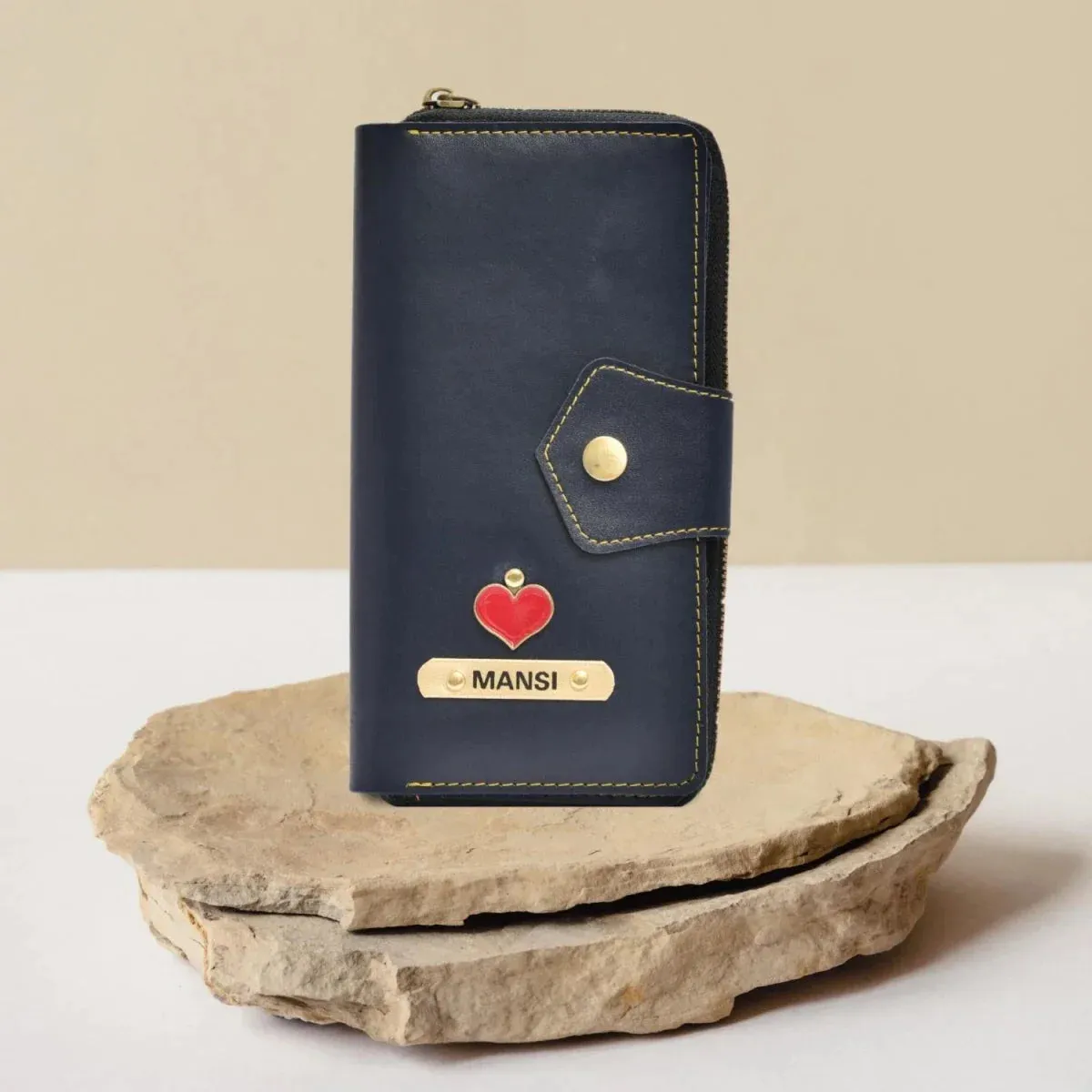 Personalized Zip-around Lady Wallet - Royal Blue