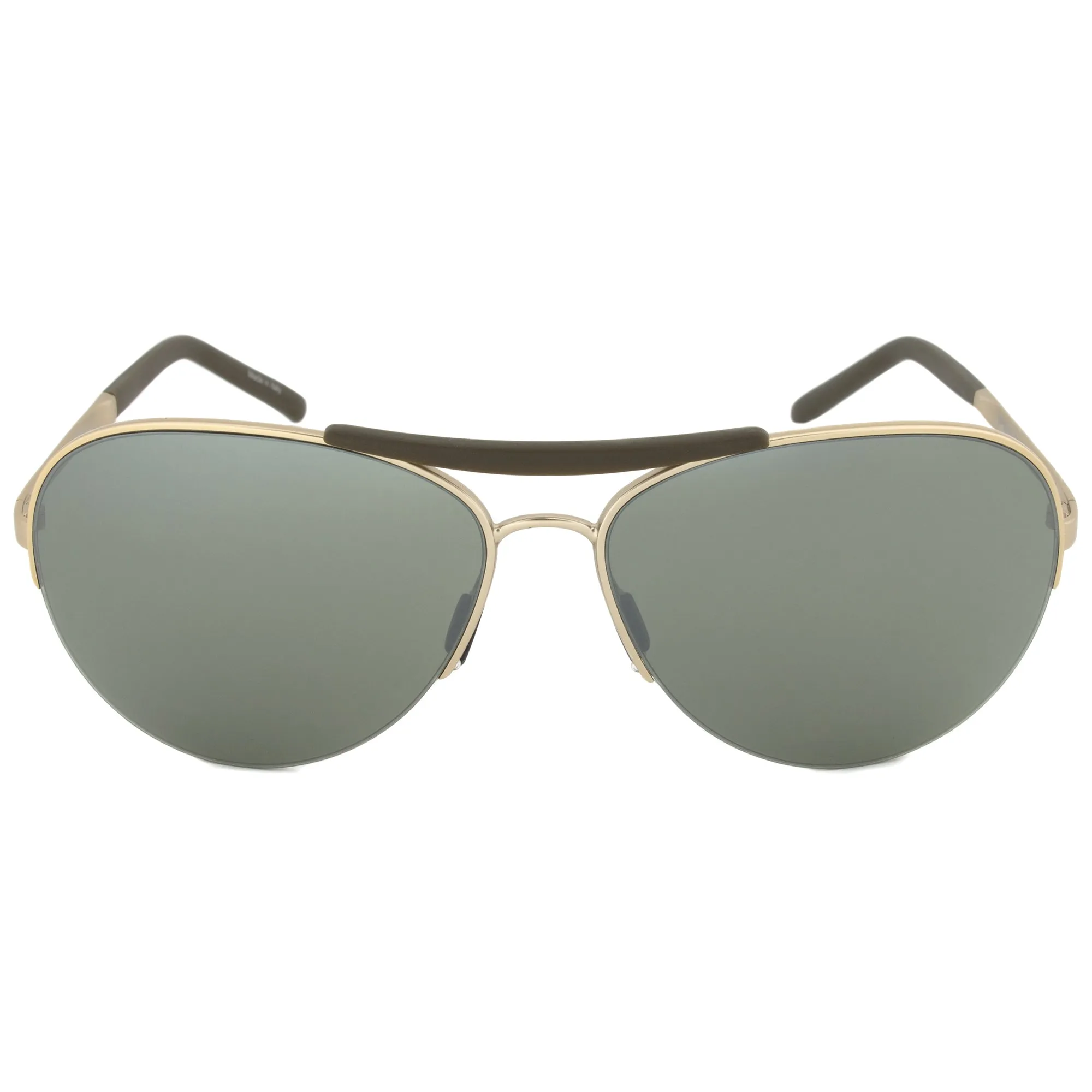 Porsche Design P8540 C Aviator Sunglasses | Light Gold Frame | Olive Silver Mirror Lens