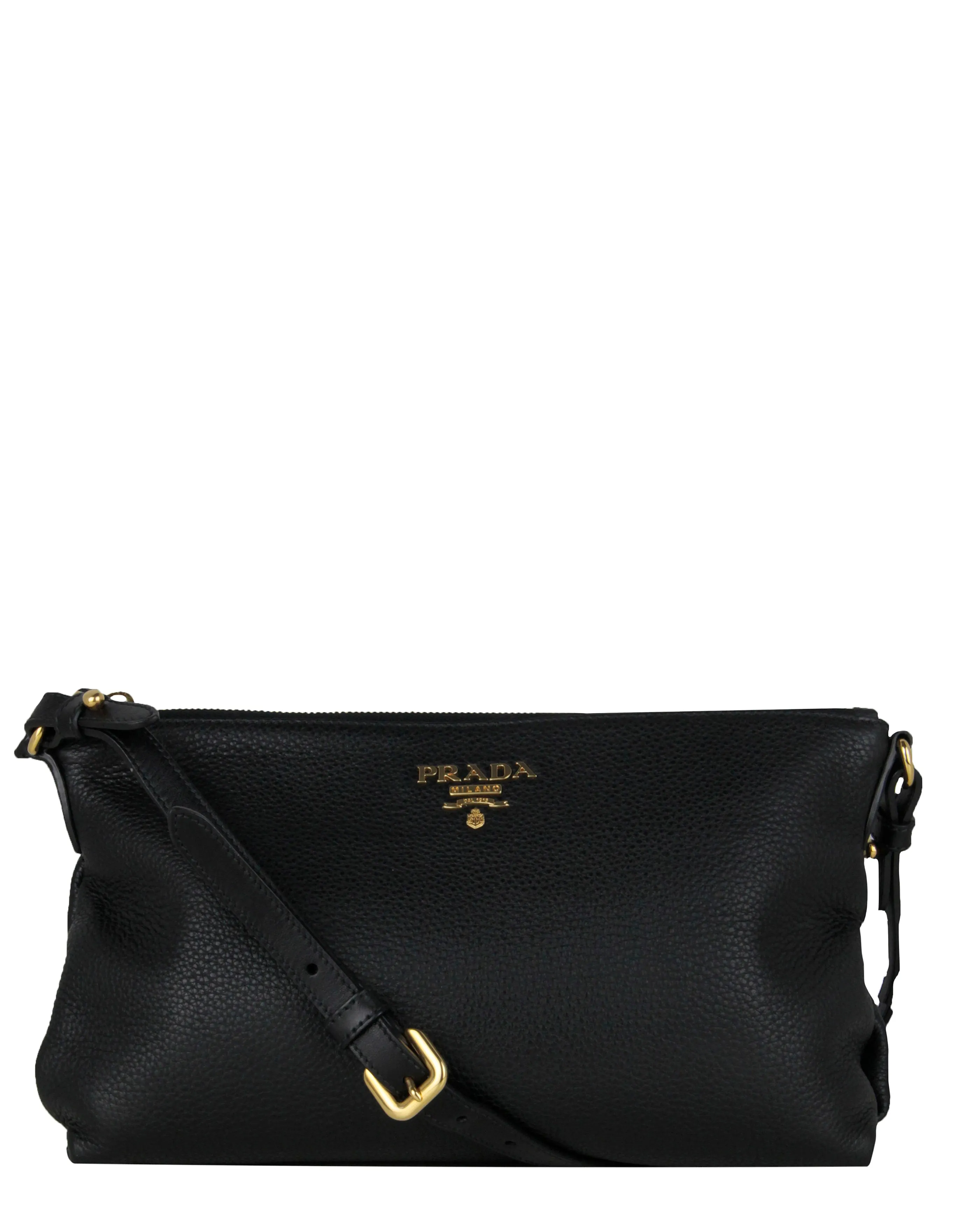 Prada Black Vitello Daino Leather Crossbody Bag