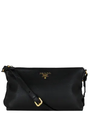 Prada Black Vitello Daino Leather Crossbody Bag