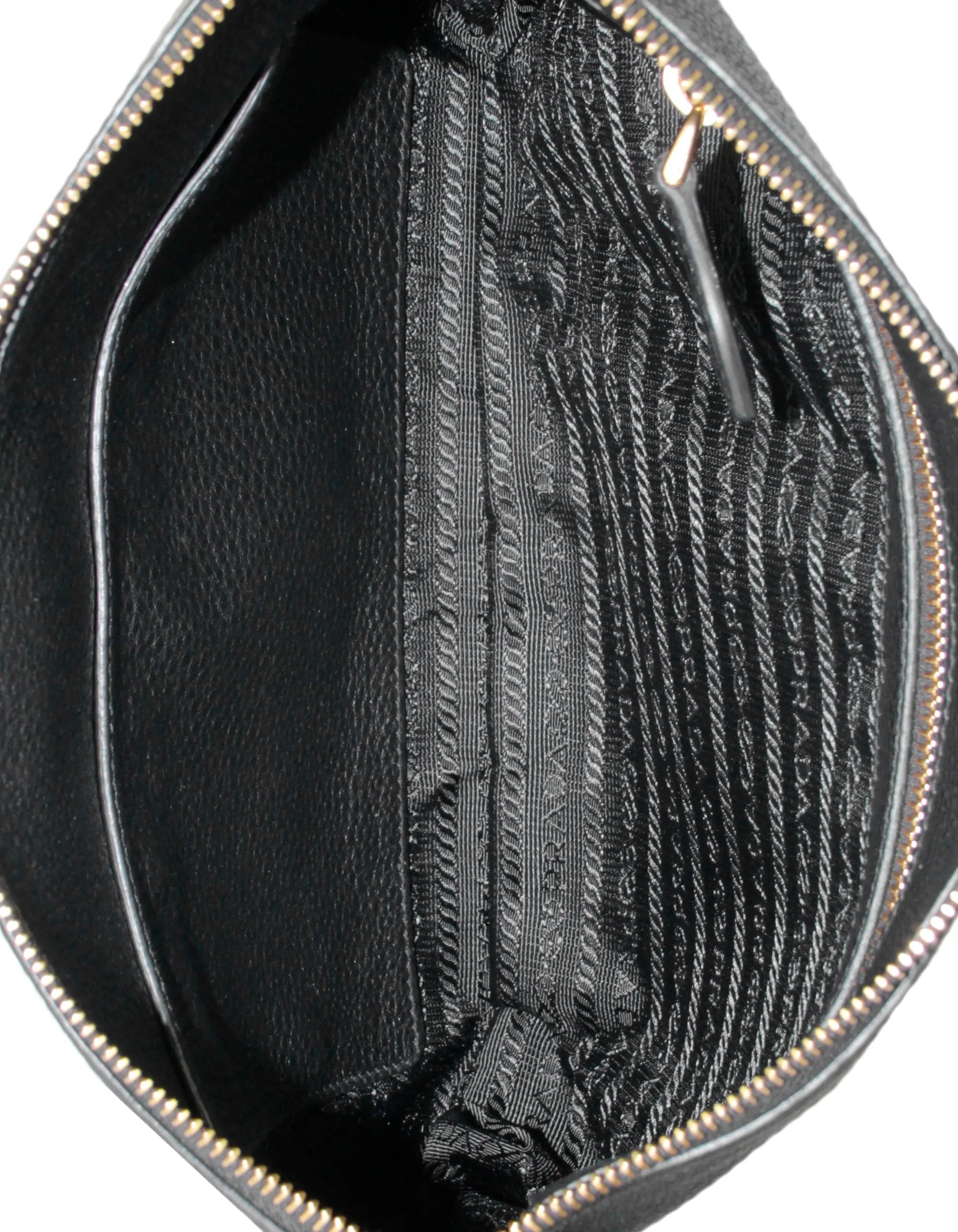 Prada Black Vitello Daino Leather Crossbody Bag