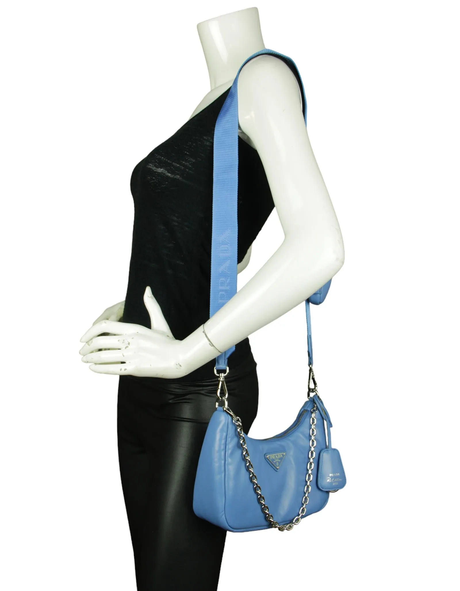 Prada Blue Padded Nappa-Leather Re-Edition Shoulder Bag