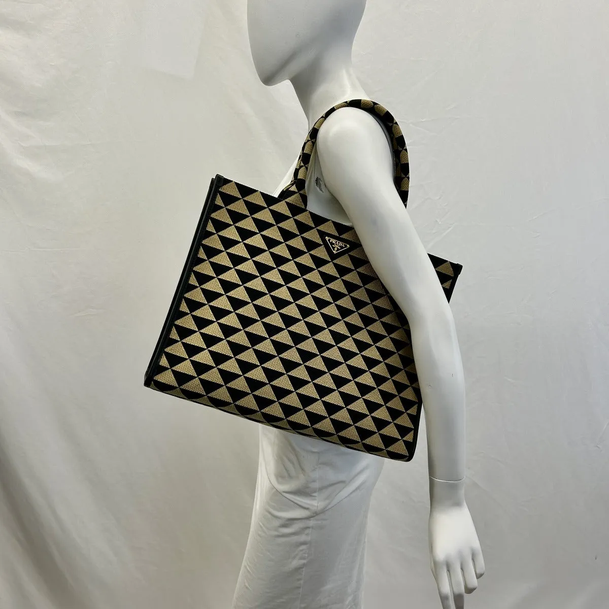 Prada Large Canvas Triangolo Symbole Tote