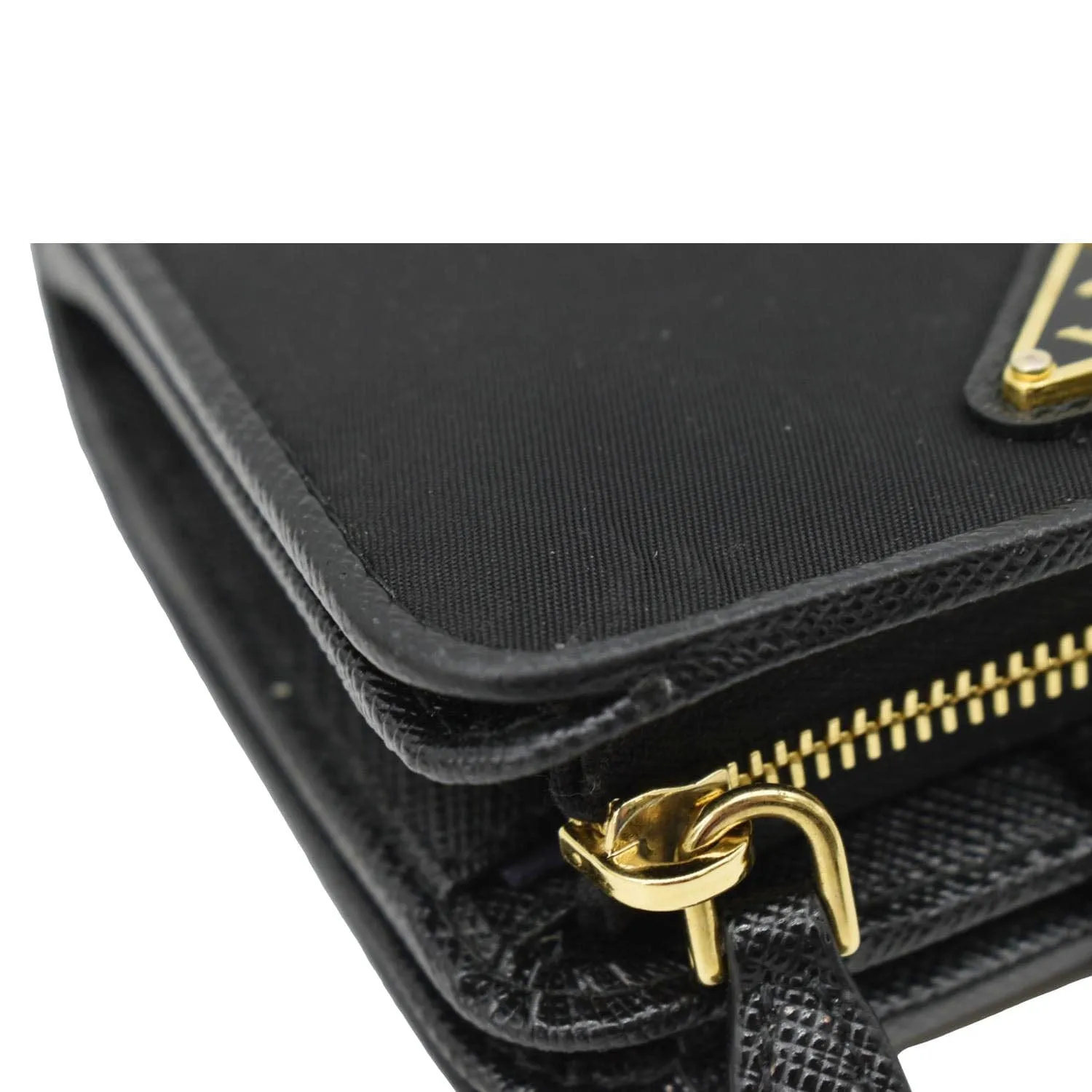 PRADA Nylon Zip Around Wallet Black