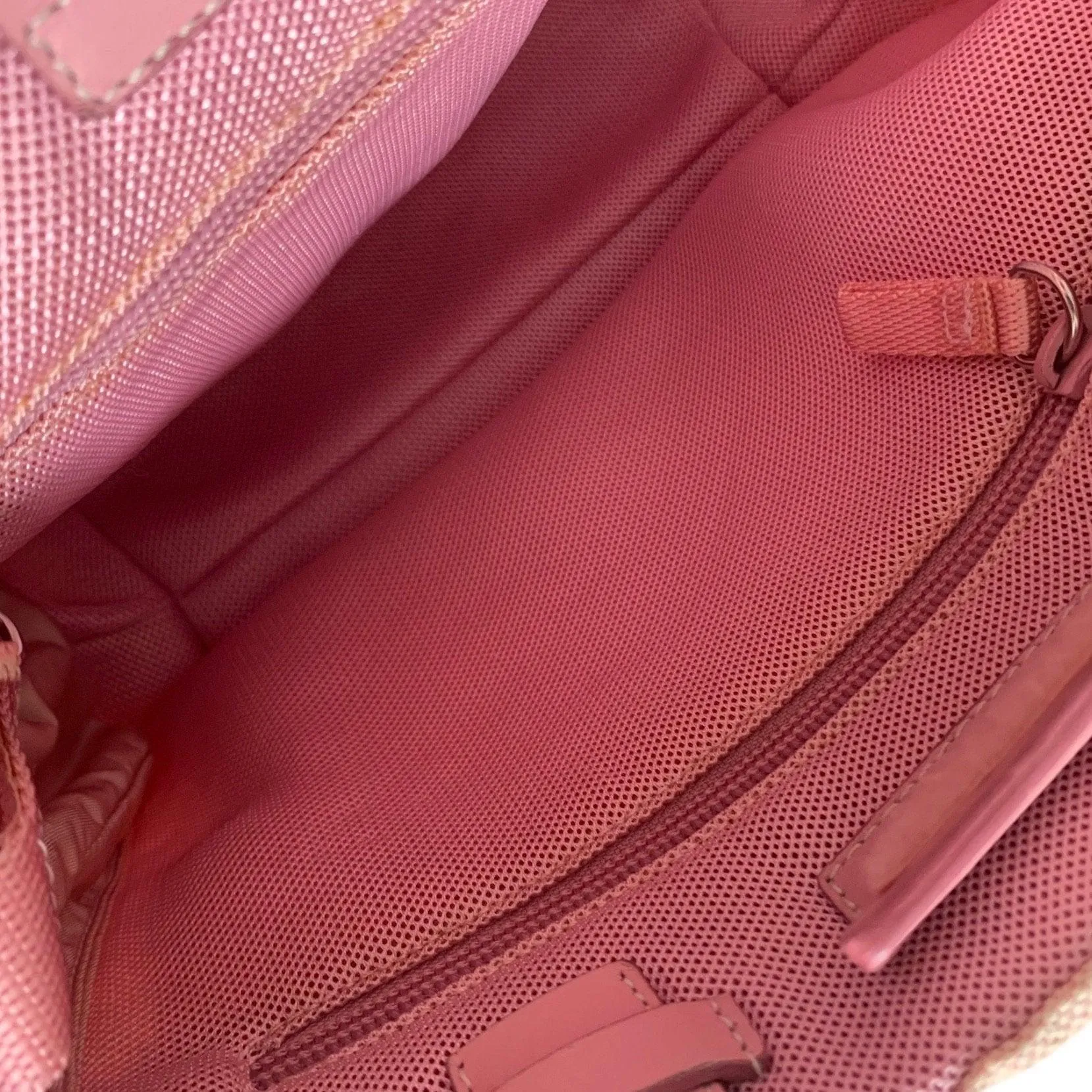 Prada Pink Logo Canvas Mini Tote