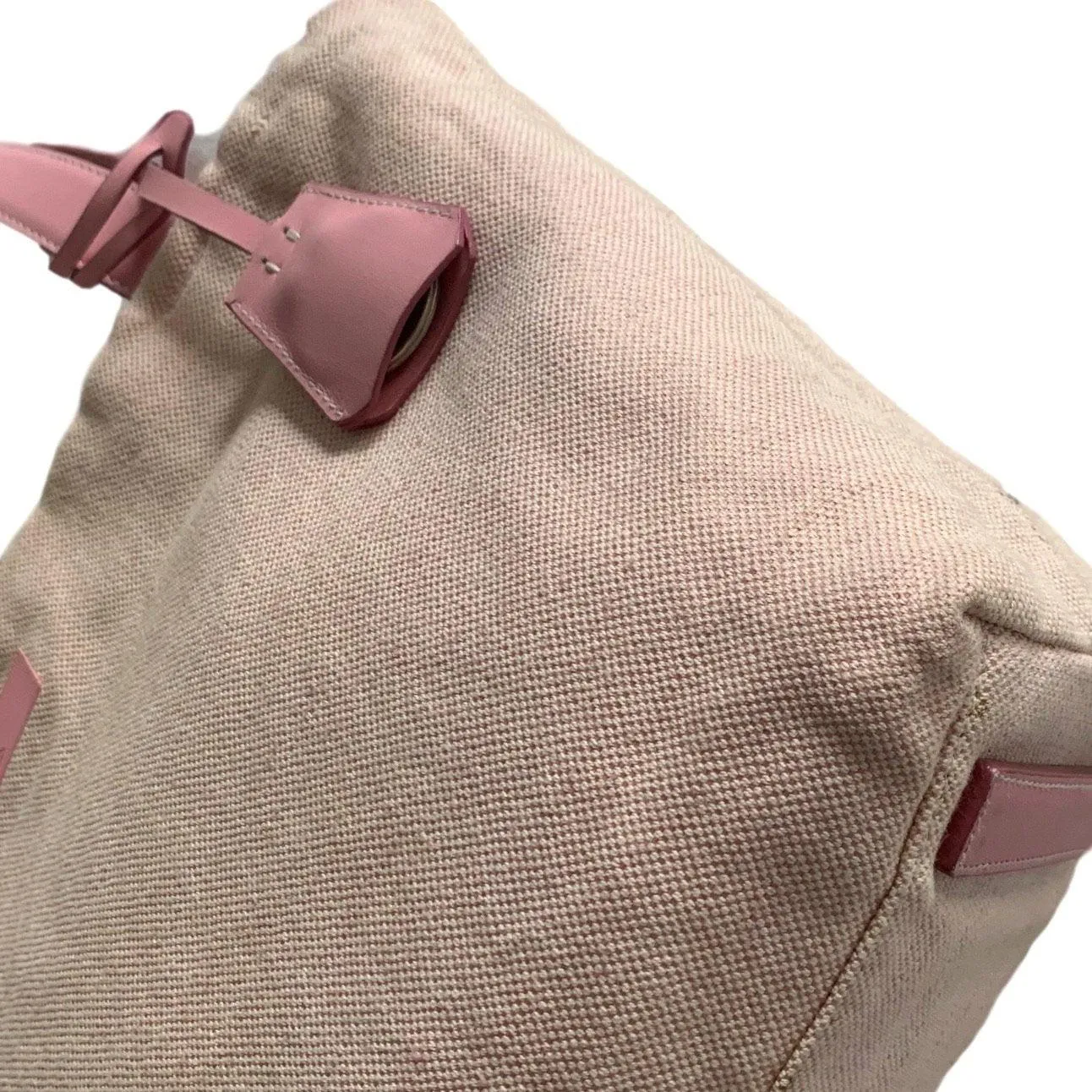 Prada Pink Logo Canvas Mini Tote