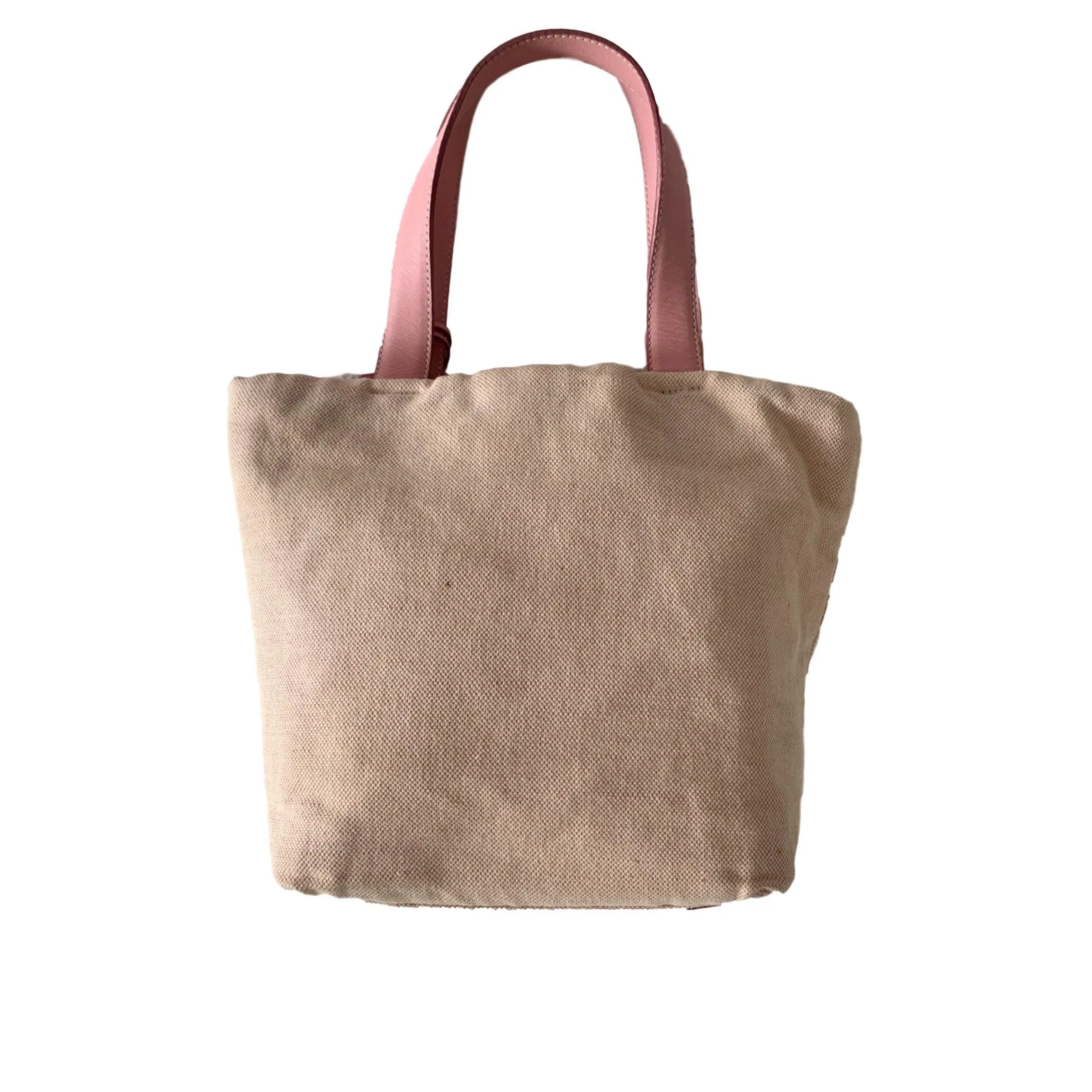Prada Pink Logo Canvas Mini Tote