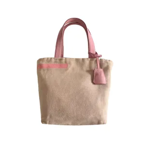 Prada Pink Logo Canvas Mini Tote