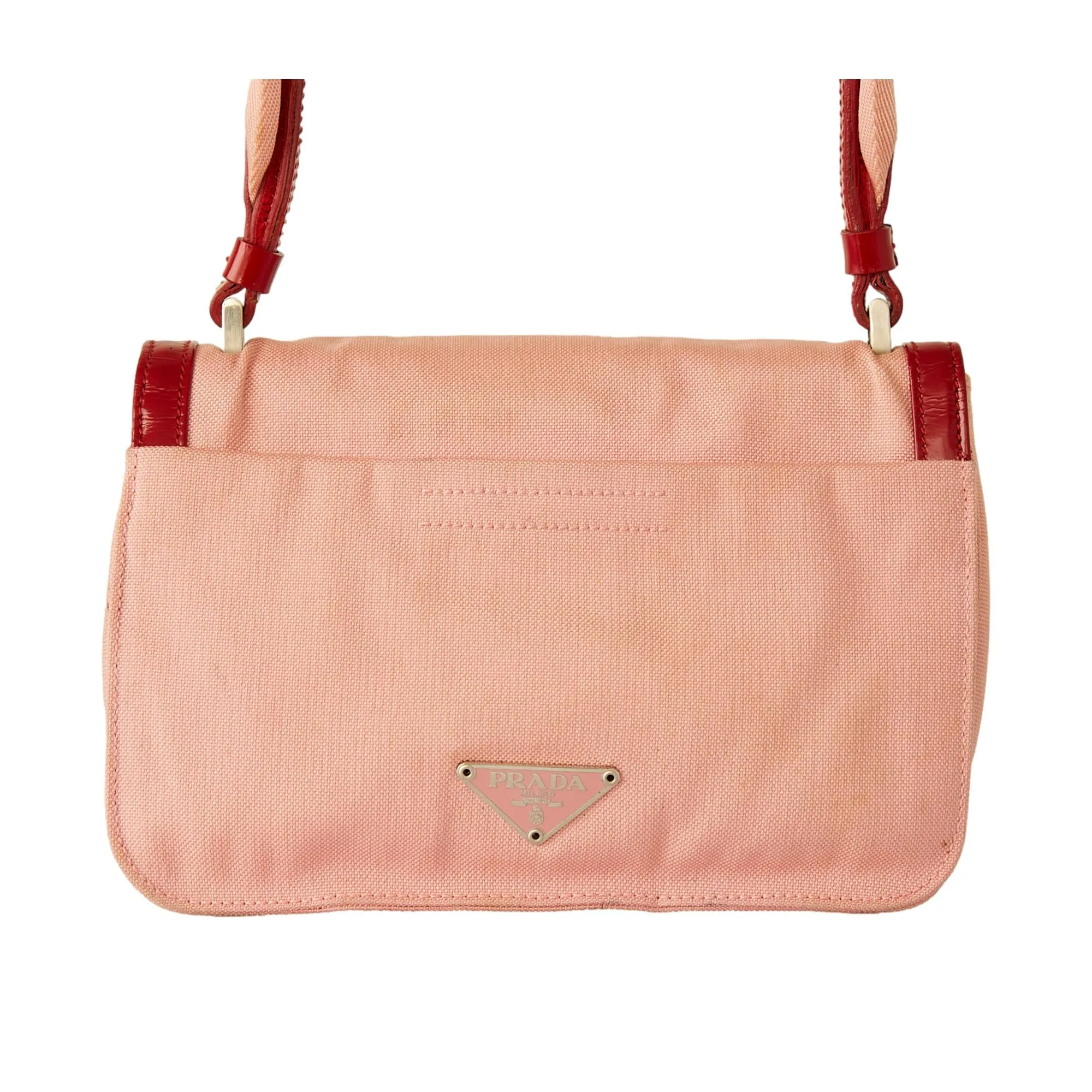 Prada Pink   Red Canvas Bow Mini Bag