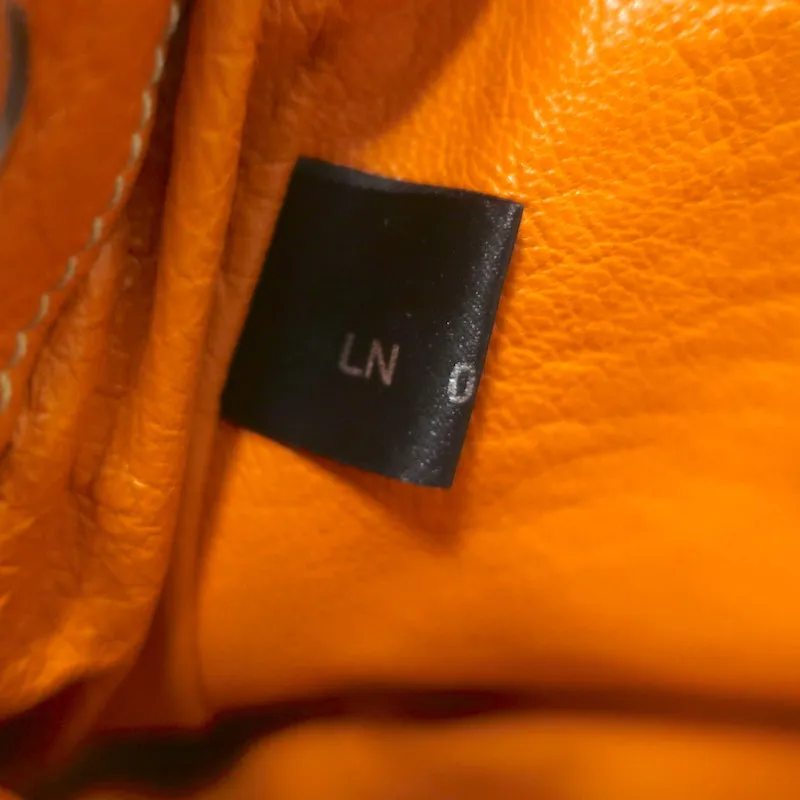 Prada Raffia & Orange Leather Large Shoulder Bag