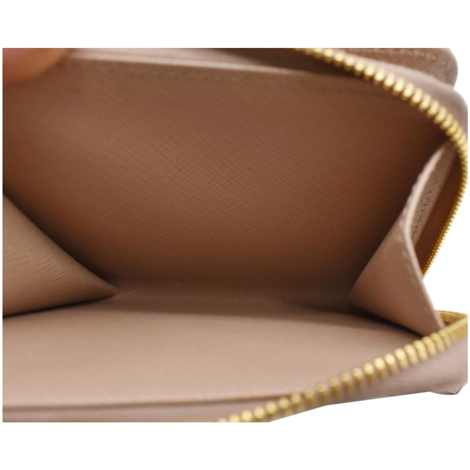 PRADA Small Saffiano Leather Zip Around Wallet Cameo Beige