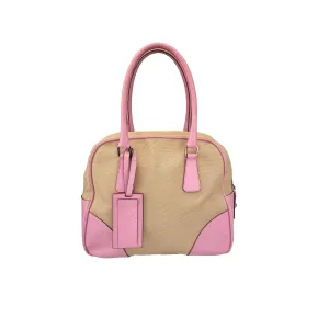 Prada Tan Canvas Bowling Bag